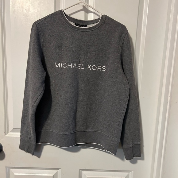 Michael Kors crewneck sweatshirt Ash, gray and white Kors logo sweatshirt Large - Picture 1 of 7